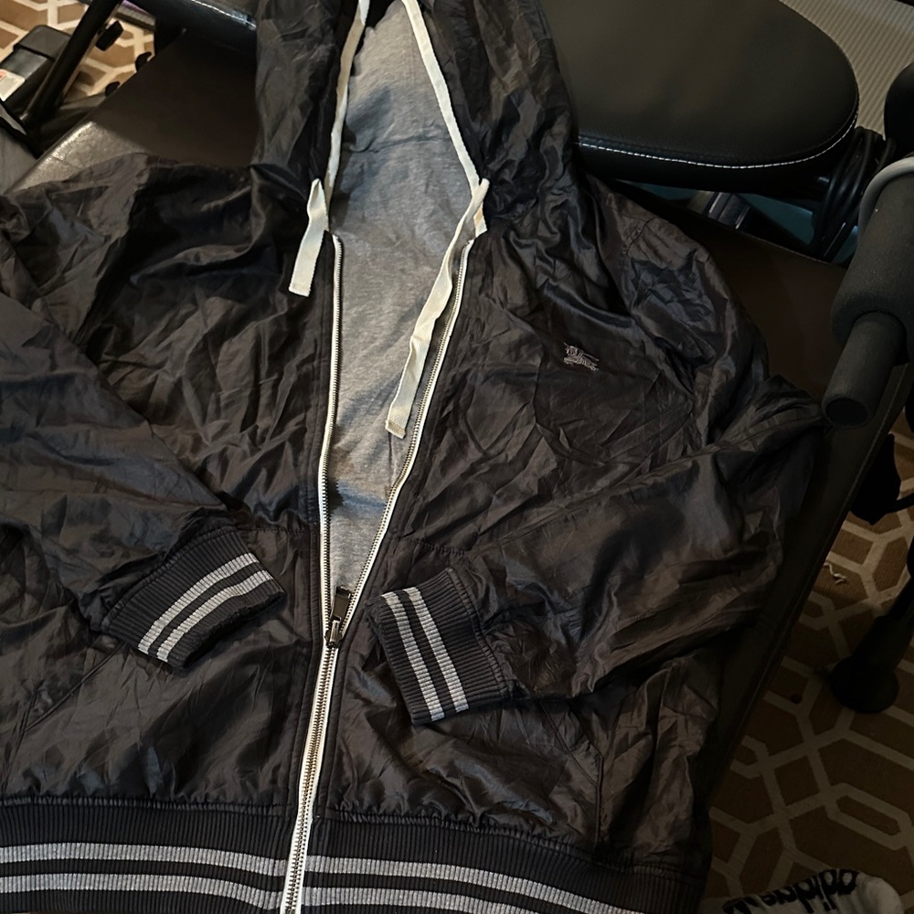 Burberry Black and Gray Hooded Jacket small reversible  small